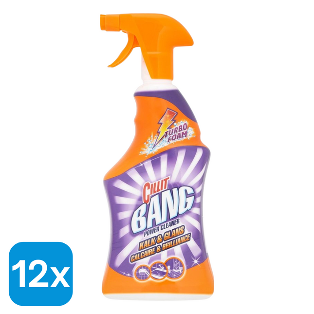 12x Cillit Bang Kalk & Glans Spray - 750 ml