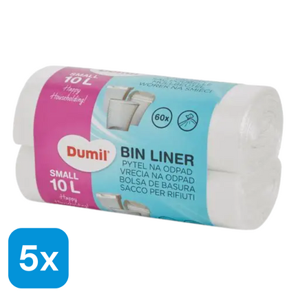 5x Dumil Afvalzakken 10L - 60 stuks