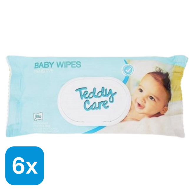 6x Teddy Care Vochtige Billendoekjes - 90 stuks