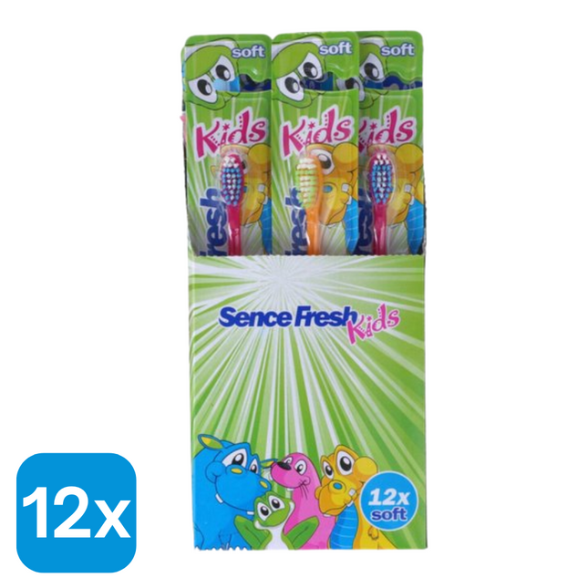 12x Sencefresh Tandenborstel Kids - 3 stuks