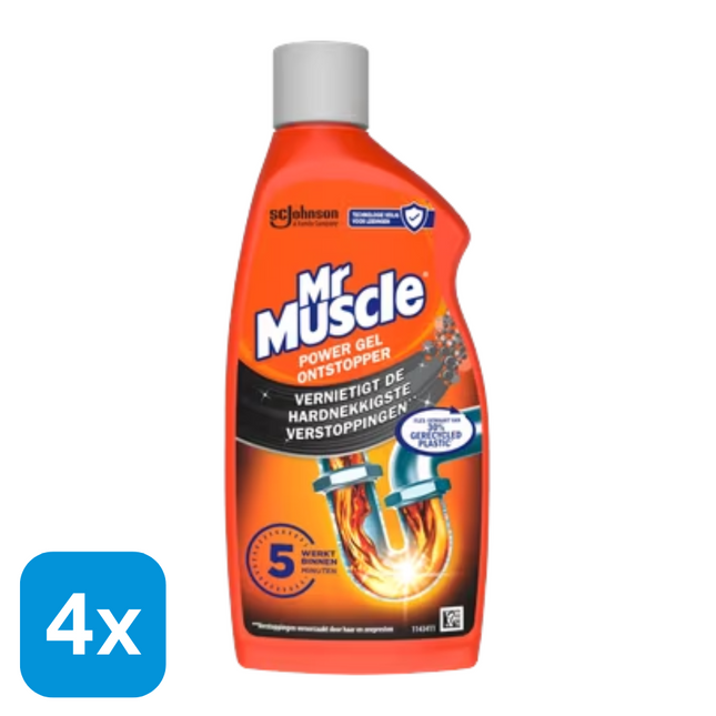 4x Mr. Muscle Power Gel Ontstopper - 500 ml
