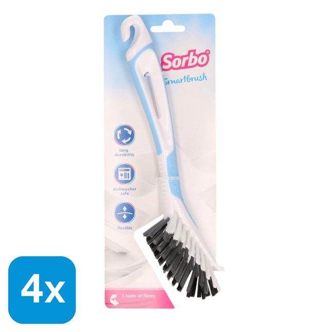 4x Sorbo Afwasborstel Smartbrush Blauw