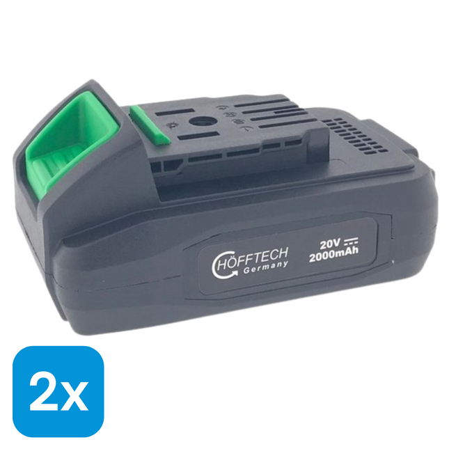 2x Hofftech Accu voor Bladblazer & Grastrimmer 20V/2000mAh