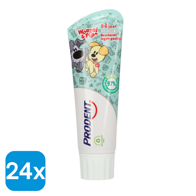 24x Prodent Tandpasta Woezel & Pip 0-6 jaar - 75 ml