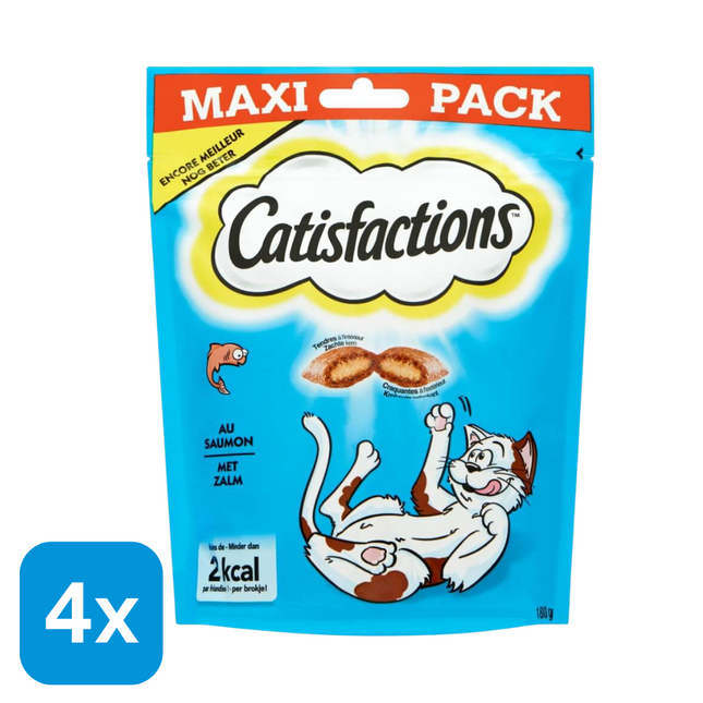 4x Catisfactions Kattensnack Zalm - 180 gr
