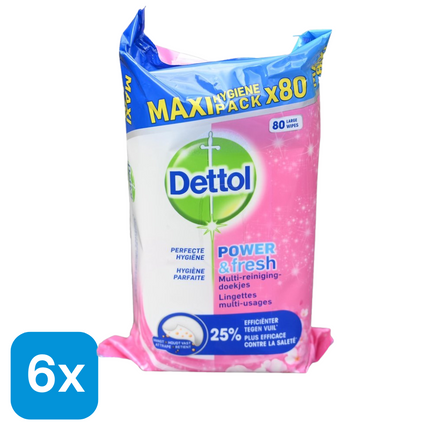 6x Dettol Schoonmaakdoekjes Kersenbloesem - 80 stuks