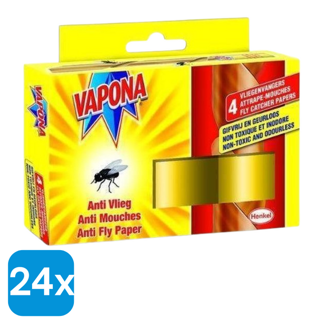 24x Vapona Vliegenvangers - 4 stuks
