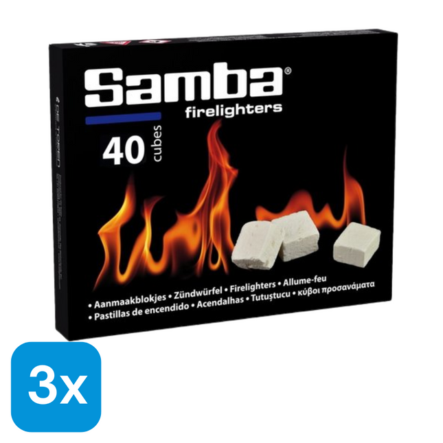 3x Samba Aanmaakblokjes - 40 stuks