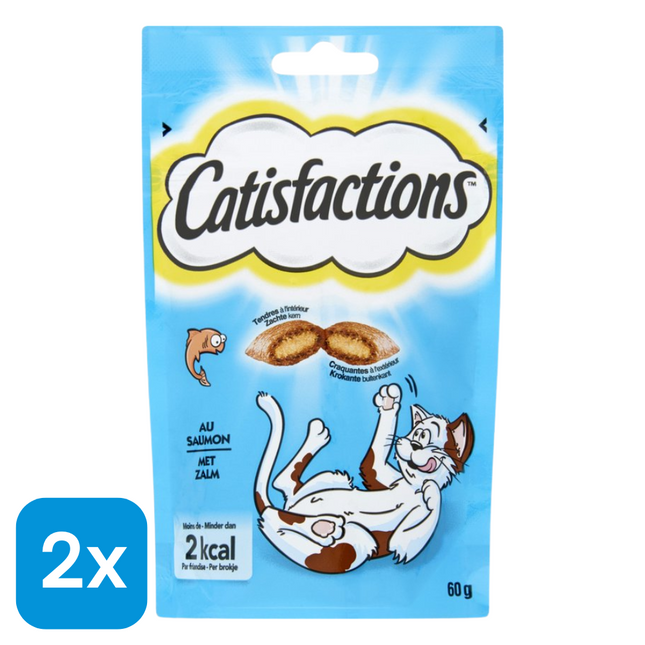 2x Catisfactions Kattensnack Zalm - 60 gr