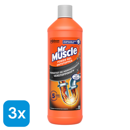 3x Mr. Muscle Power Gel Ontstopper - 1 liter