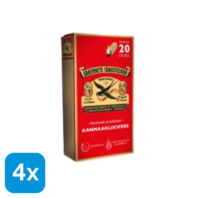 4x Zwaluw Aanmaaklucifers