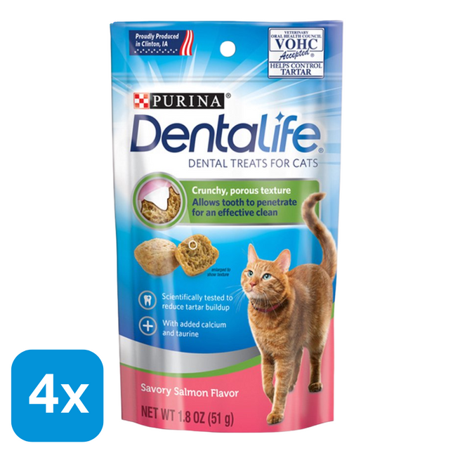 4x Purina Dentalife Zalm - 40 gr