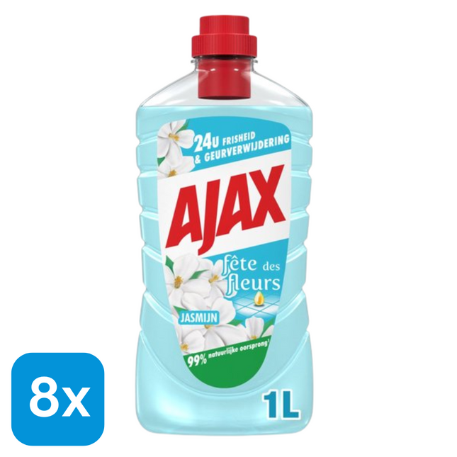 8x Ajax Allesreiniger Jasmijn - 1 liter