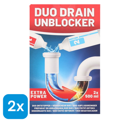 2x Duo-ontstopper voor Keuken & Badkamer - 1 liter