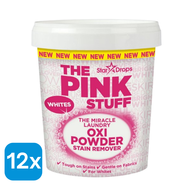 12x The Pink Stuff Vlekverwijderaar Witte Was - 1 kg
