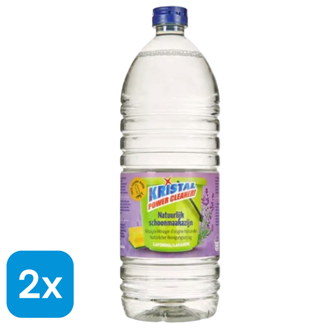 2x Kristal Schoonmaakazijn Lavendel - 1 liter