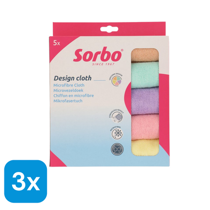 3x Sorbo Microvezeldoeken - 5 stuks