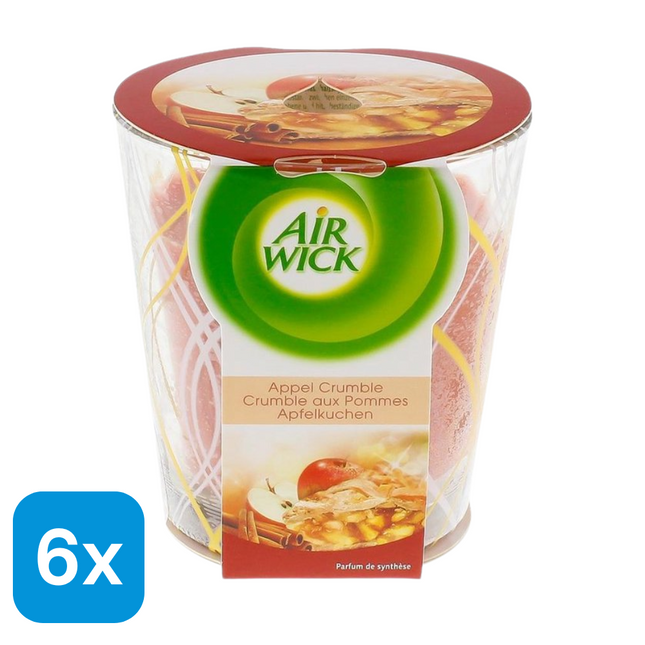 6x Air Wick Geurkaars Apple Crumble - 105 gr