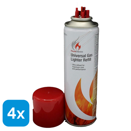 4x Aanstekergas Navulling - 250 ml