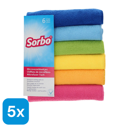 5x Sorbo Microvezeldoeken - 6 stuks