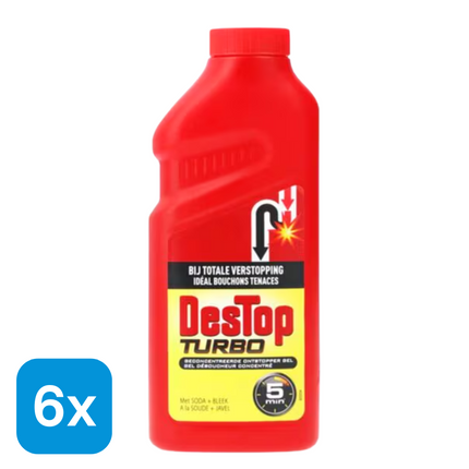 6x Destop Turbo Ontstopper - 1 liter