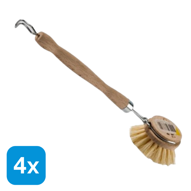 4x Afwasborstel Hout