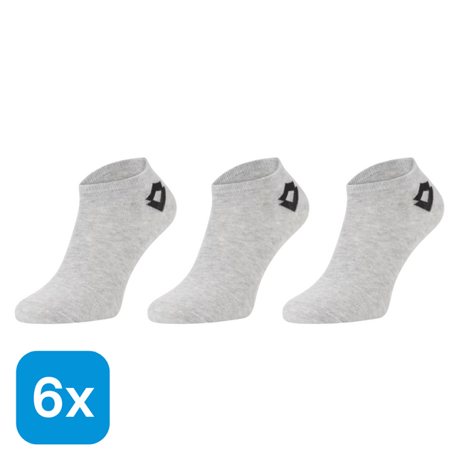 6x Lotto Sneakersokken Grijs Maat 39-42 - 3 paar