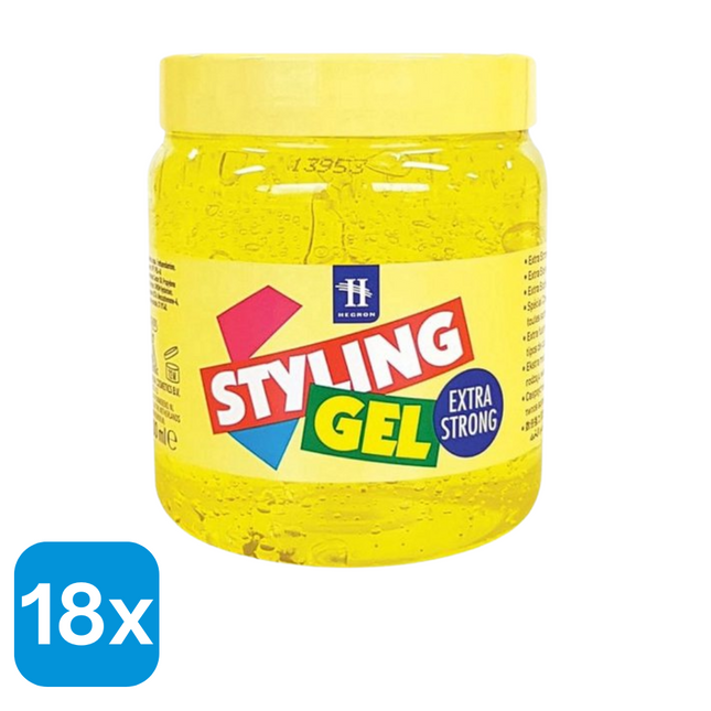 18x Hegron Styling Haargel Extra Strong - 1 liter