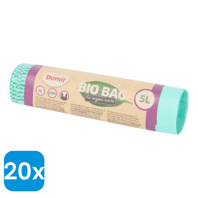 20x Dumil Bio Afvalzakken 5L - 10 stuks