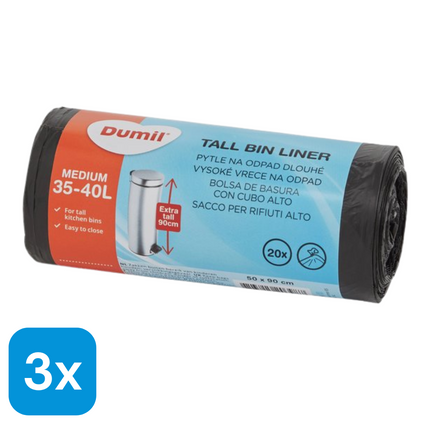 3x Dumil Vuilniszakken 35-40L - 20 stuks