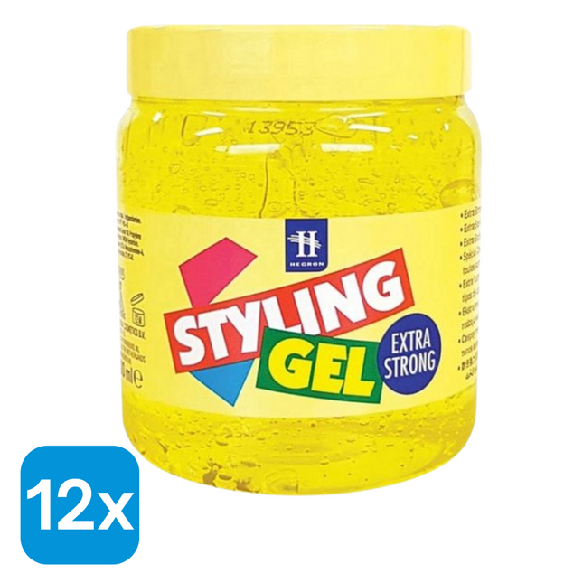 12x Hegron Styling Haargel Extra Strong - 1 liter