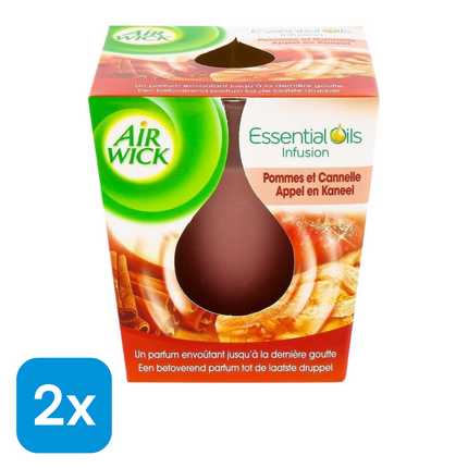 2x Air Wick Geurkaars Appel/Kaneel - 105 gr