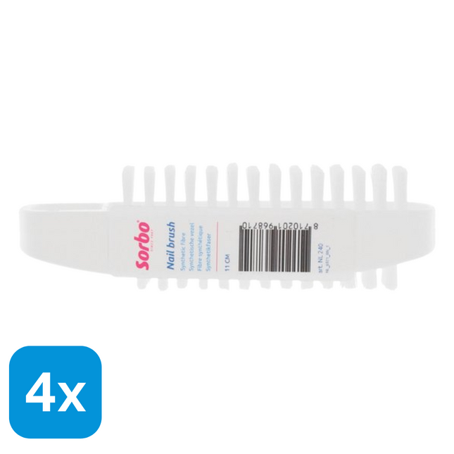 4x Sorbo Nagelborstel Kunststof
