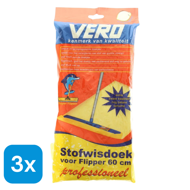 3x Vero Stofwisdoek met Citroengeur - 25 stuks
