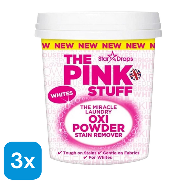 3x The Pink Stuff Vlekverwijderaar Witte Was - 1 kg