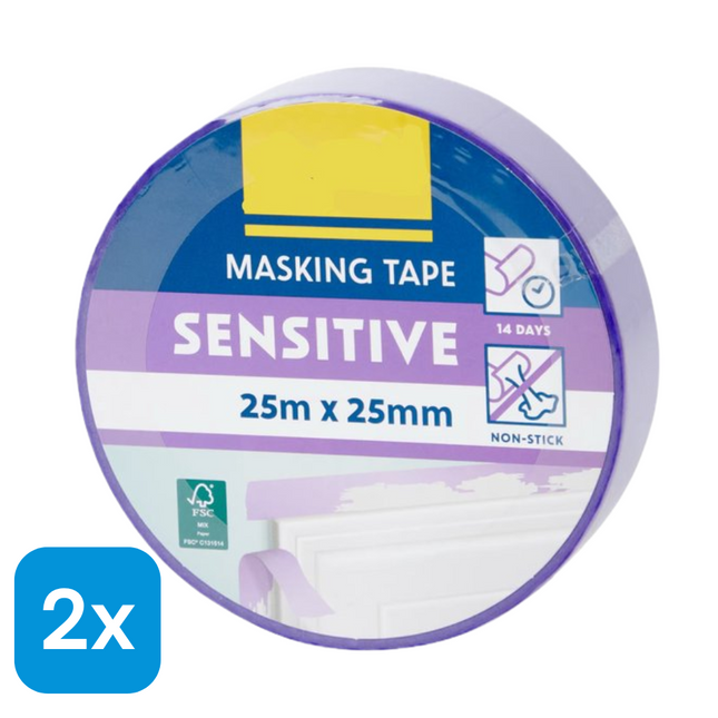 2x Afplaktape Paars - 25 m