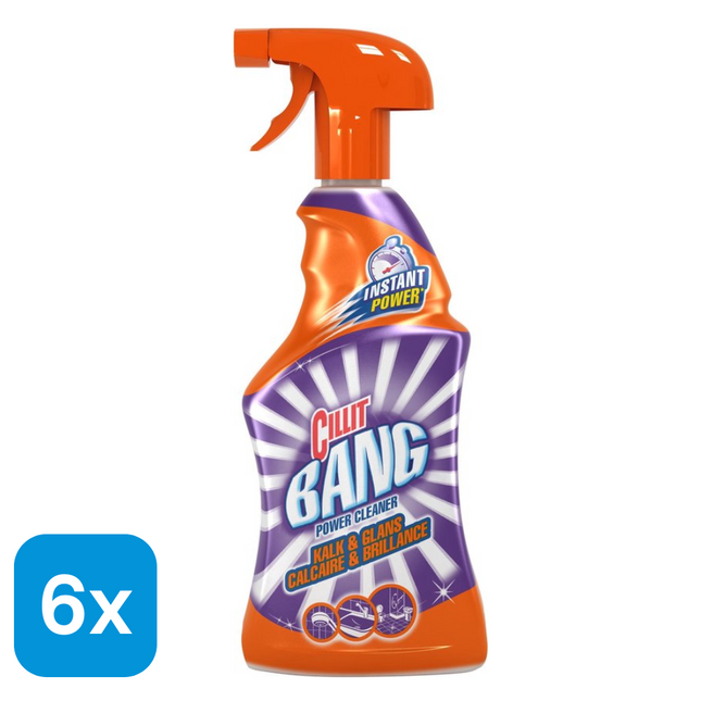 6x Cillit Bang Kalk & Glans Spray - 750 ml