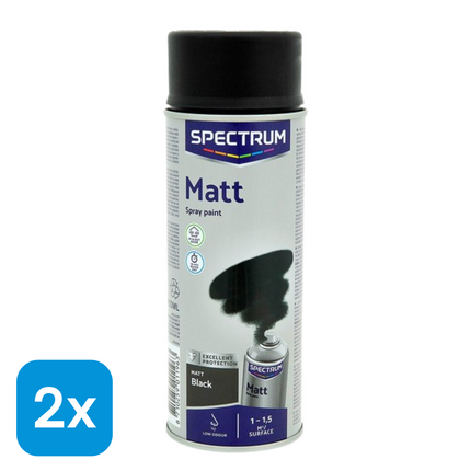 2x Spectrum Spuitverf Zwart - 400 ml