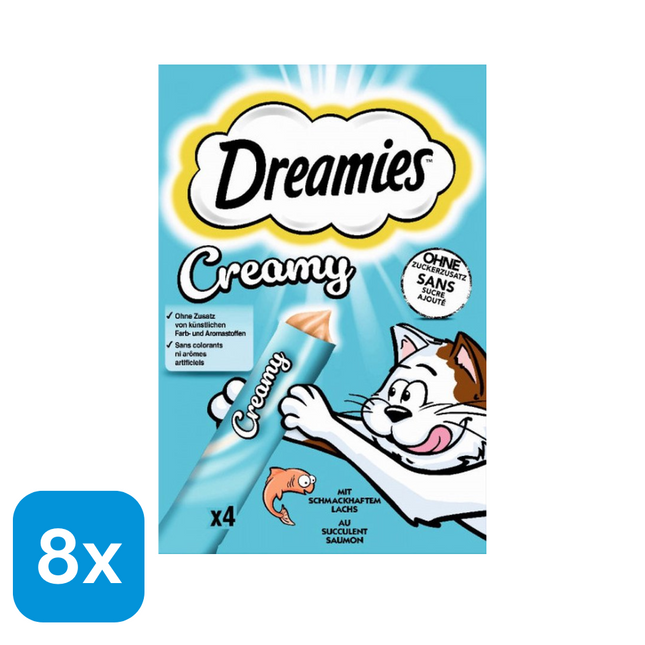 8x Catisfactions Creamy Kattensnack Zalm - 10 gr