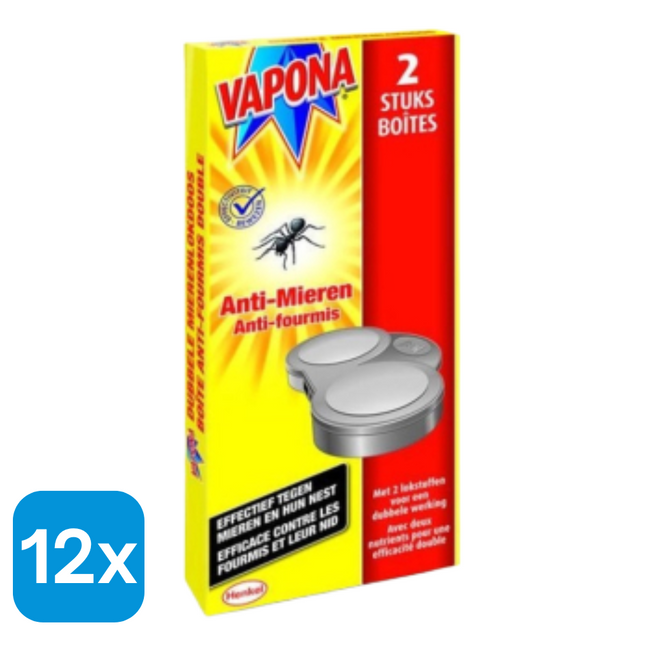 12x Vapona Mierenlokdoos - 2 stuks