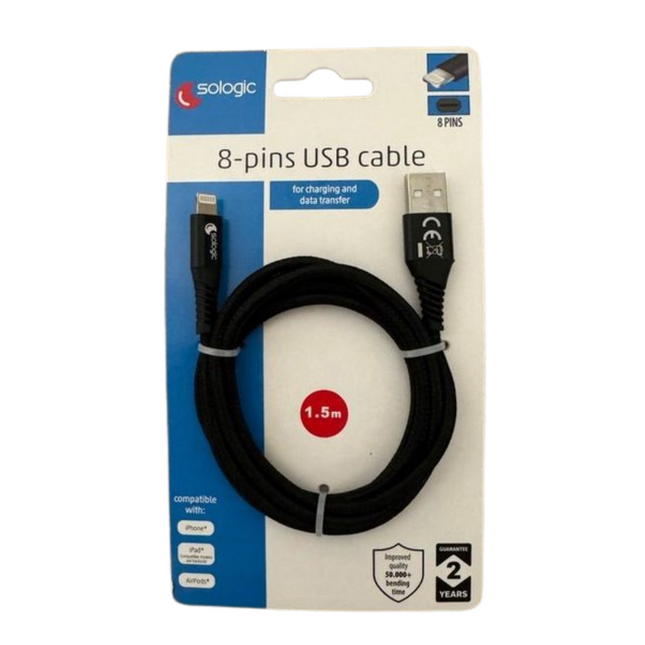 Sologic USB naar Lightning Kabel - 1,5 m