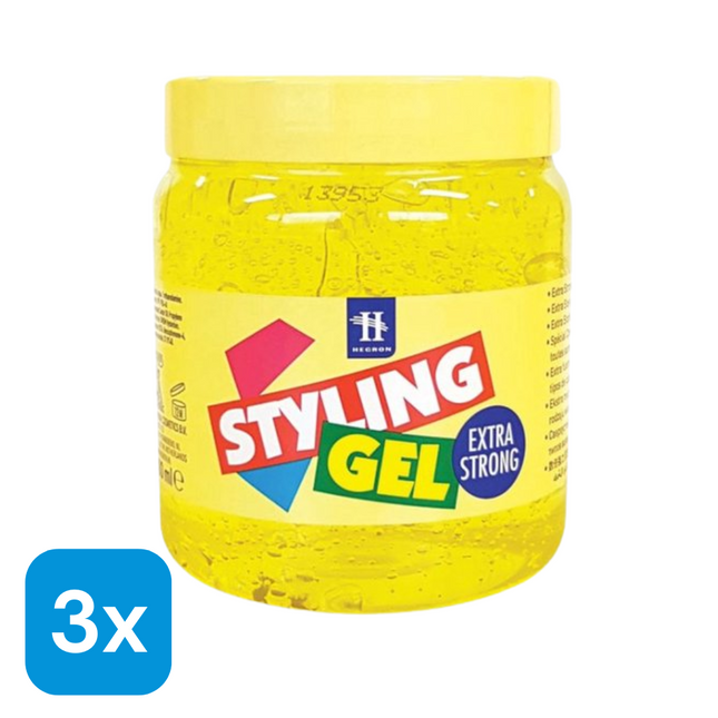 3x Hegron Styling Haargel Extra Strong - 1 liter