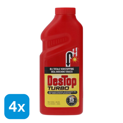 4x Destop Turbo Ontstopper - 1 liter