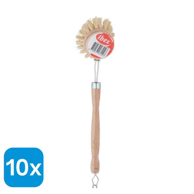 10x Ibex Afwasborstel Hout