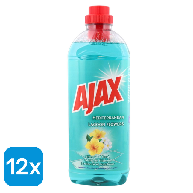 12x Ajax Allesreiniger Mediterrean Lagoon Flowers - 1 liter