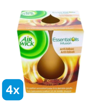 4x Air Wick Geurkaars Anti-tabak - 105 gr