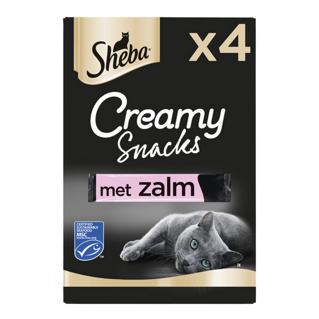 Sheba Creamy Kattensnacks Zalm - 4 stuks