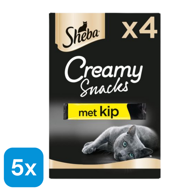 5x Sheba Creamy Kattensnack Kip - 4 stuks
