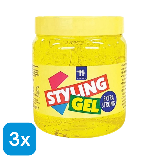 3x Hegron Styling Haargel Extra Strong - 500 ml