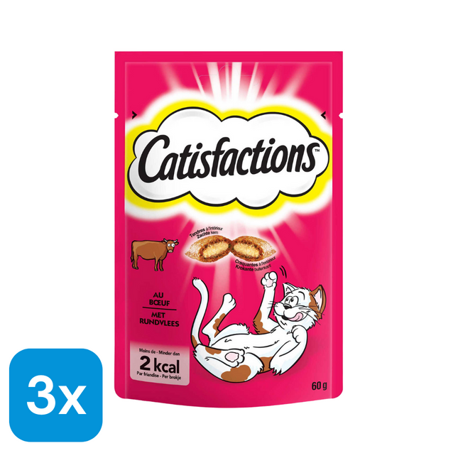3x Catisfactions Kattensnack Rund - 60 gr